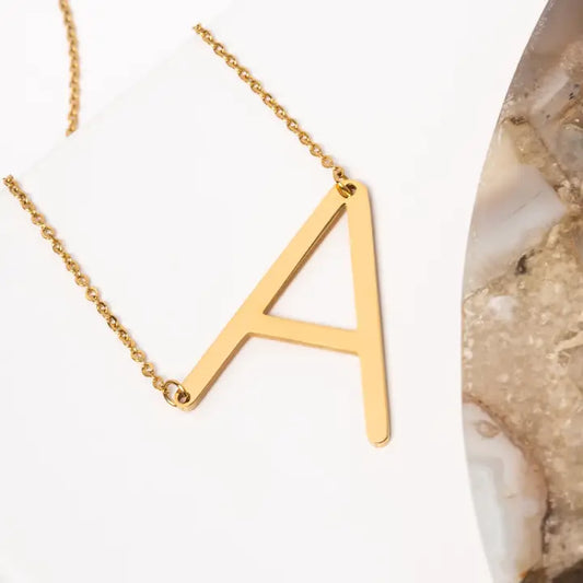 A-Z Letter Chain Pendant GOLD