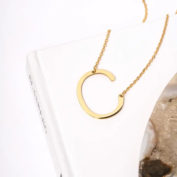 A-Z Letter Chain Pendant GOLD