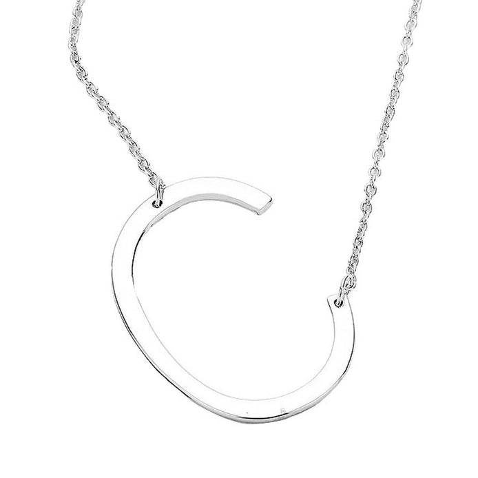 A-Z Letter Chain Pendant SILVER