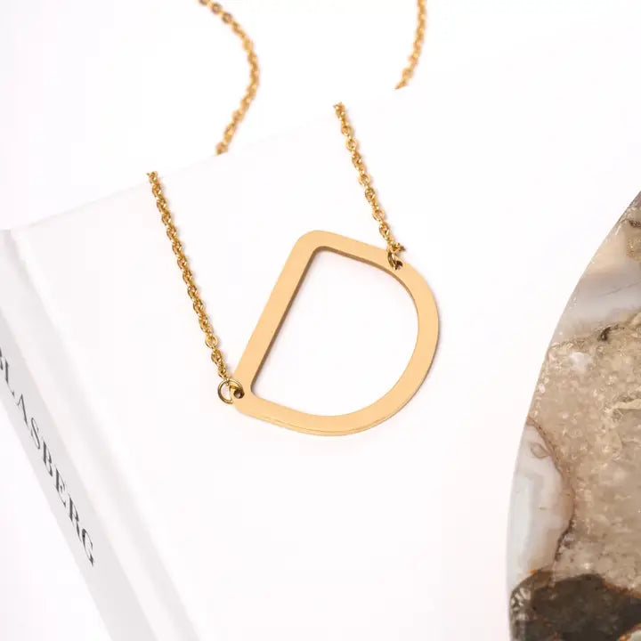 A-Z Letter Chain Pendant GOLD