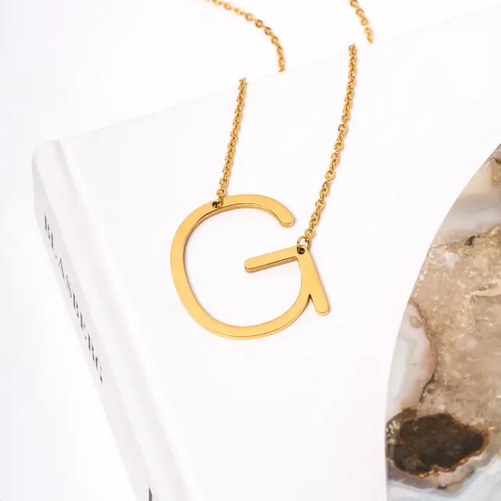 A-Z Letter Chain Pendant GOLD