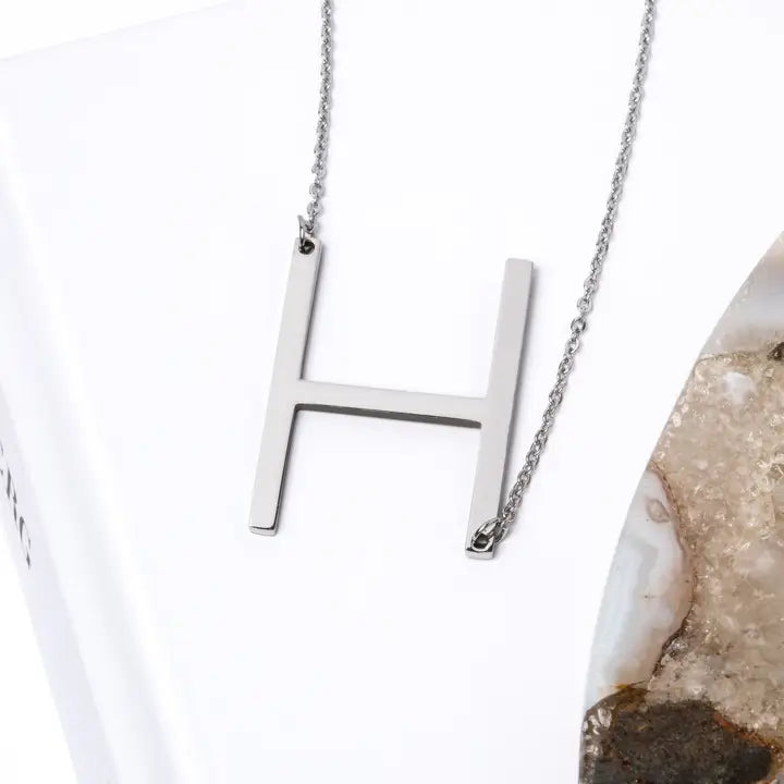 A-Z Letter Chain Pendant SILVER