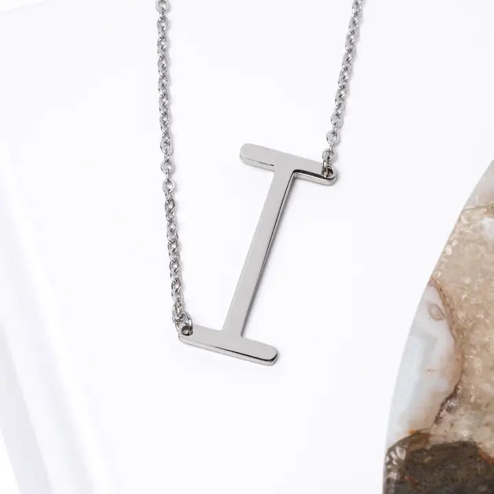 A-Z Letter Chain Pendant SILVER