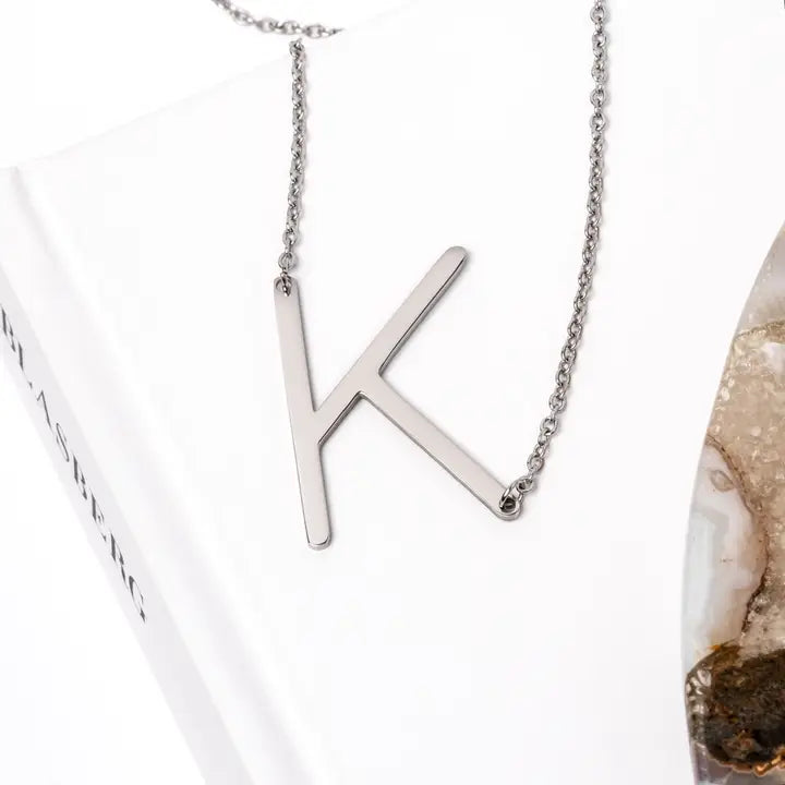 A-Z Letter Chain Pendant SILVER