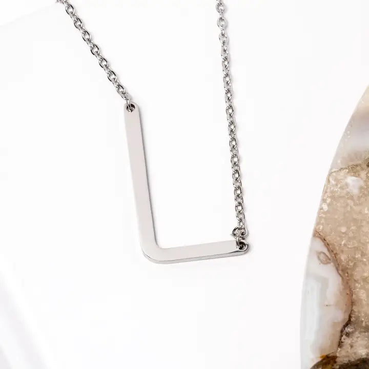 A-Z Letter Chain Pendant SILVER