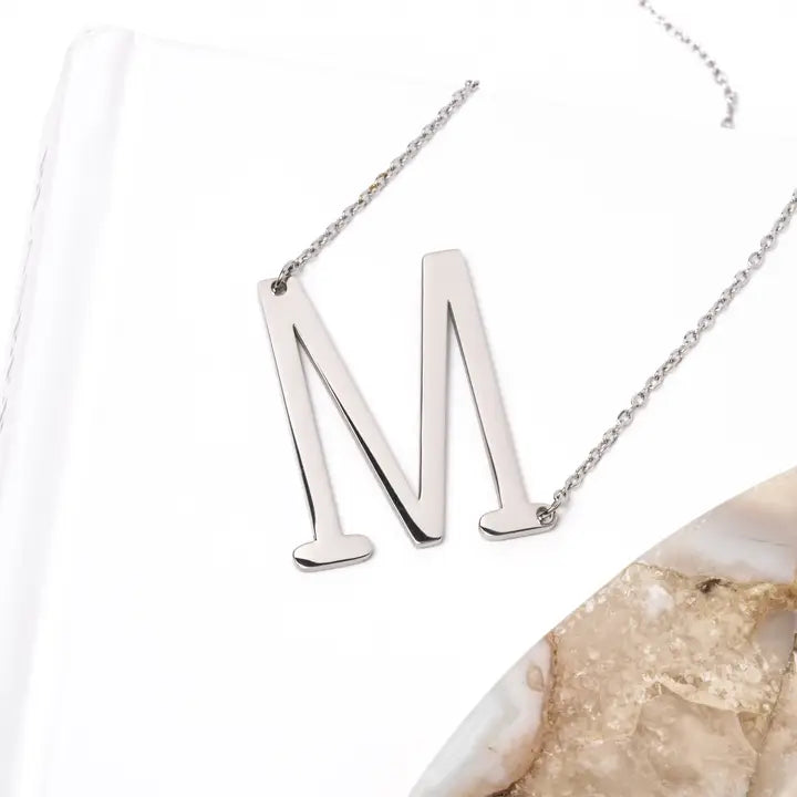 A-Z Letter Chain Pendant SILVER