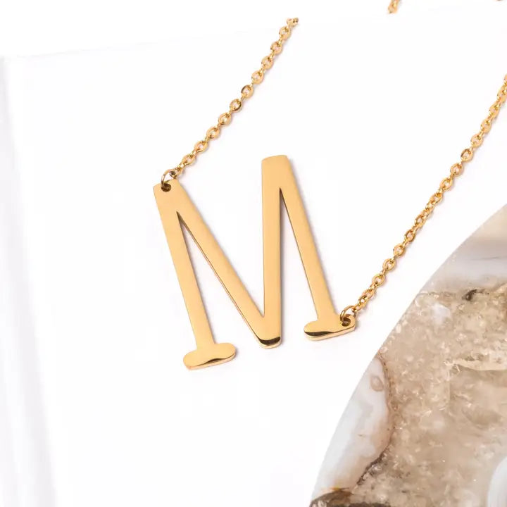 A-Z Letter Chain Pendant GOLD