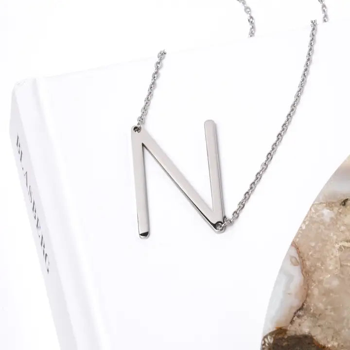 A-Z Letter Chain Pendant SILVER