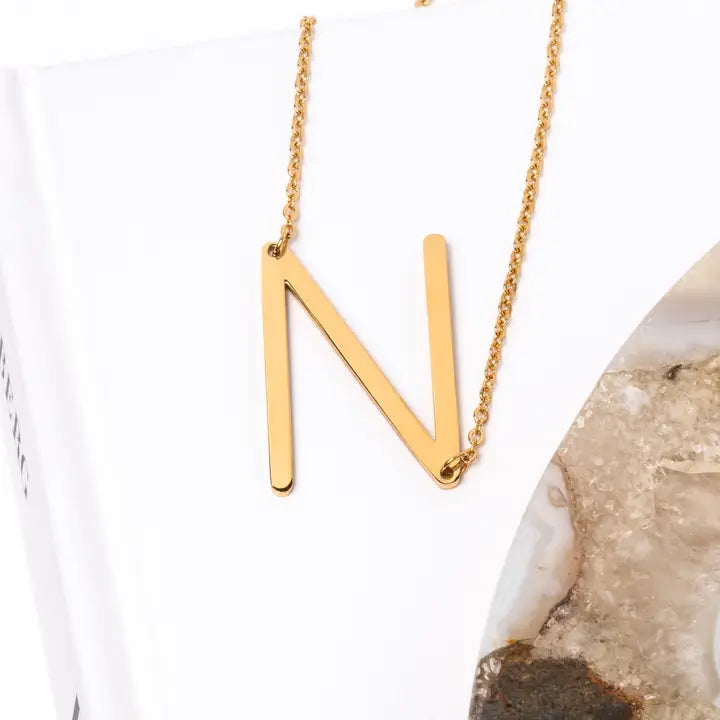 A-Z Letter Chain Pendant GOLD