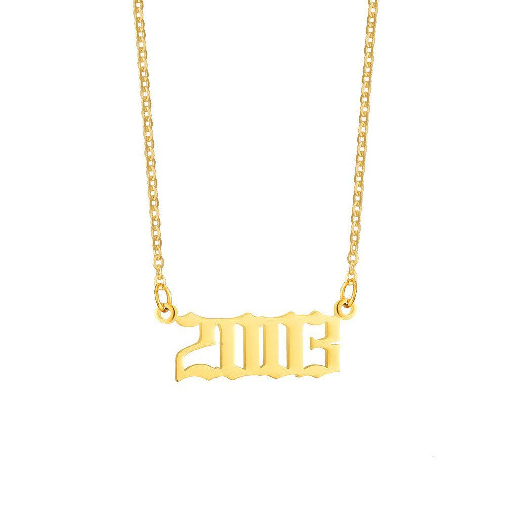 18K Stainless Steel 1990-2020 Year Necklace