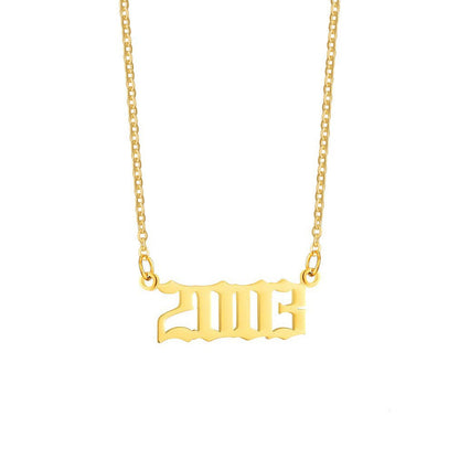 18K Stainless Steel 1990-2020 Year Necklace