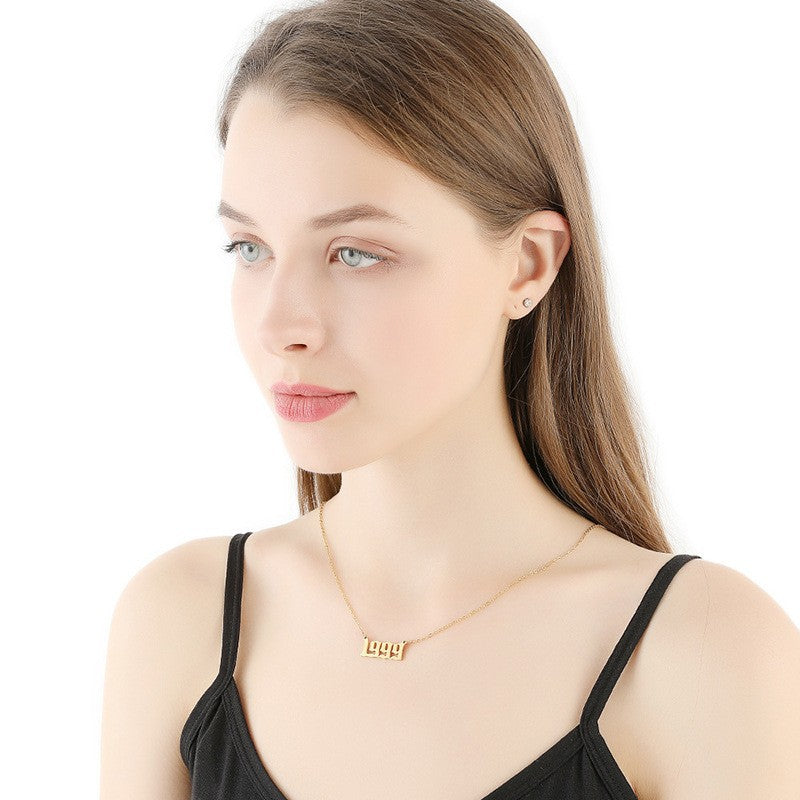 18K Stainless Steel 1990-2020 Year Necklace