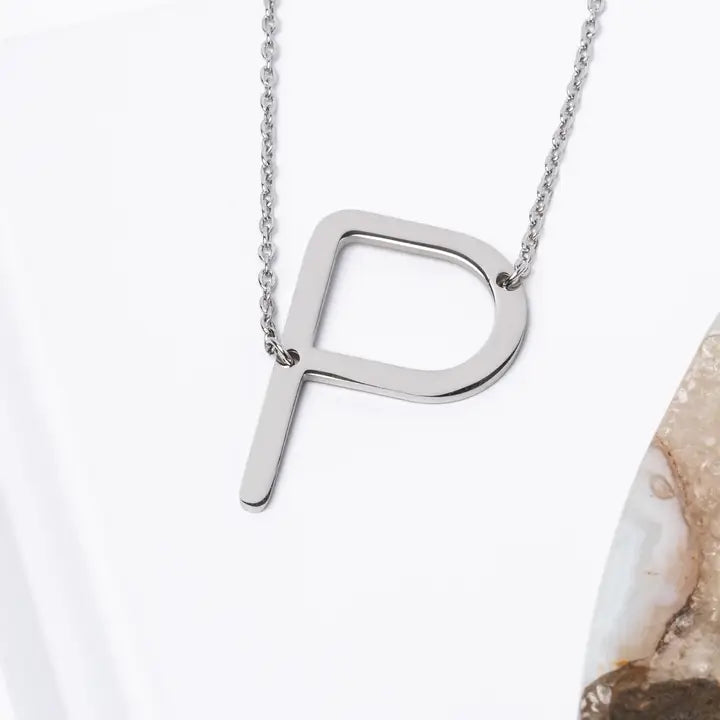 A-Z Letter Chain Pendant SILVER