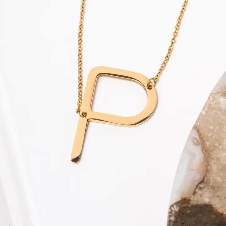 A-Z Letter Chain Pendant GOLD