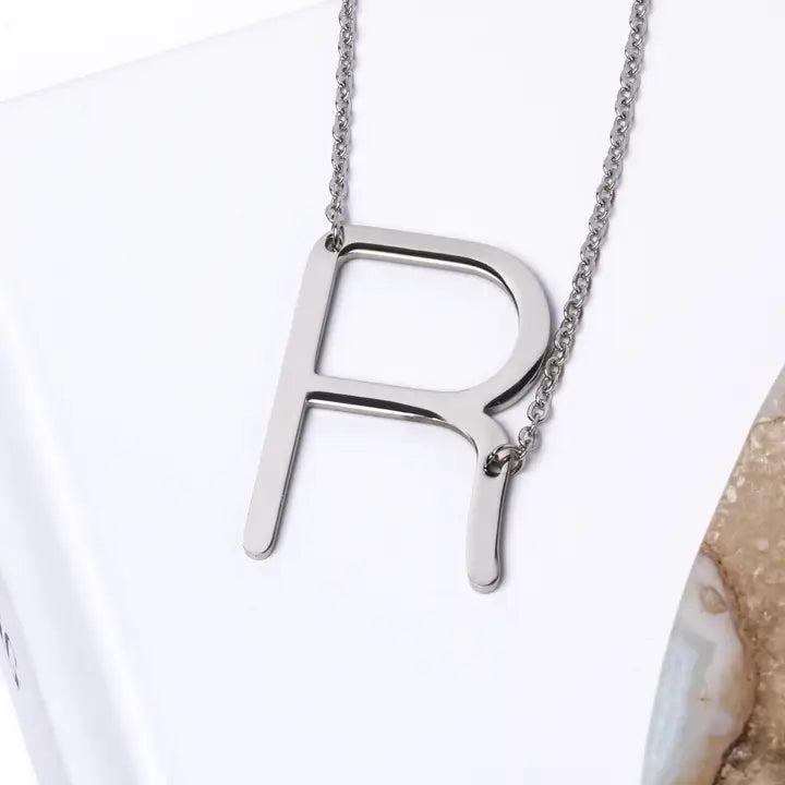 A-Z Letter Chain Pendant SILVER