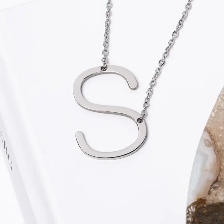 A-Z Letter Chain Pendant SILVER