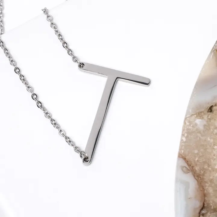 A-Z Letter Chain Pendant SILVER