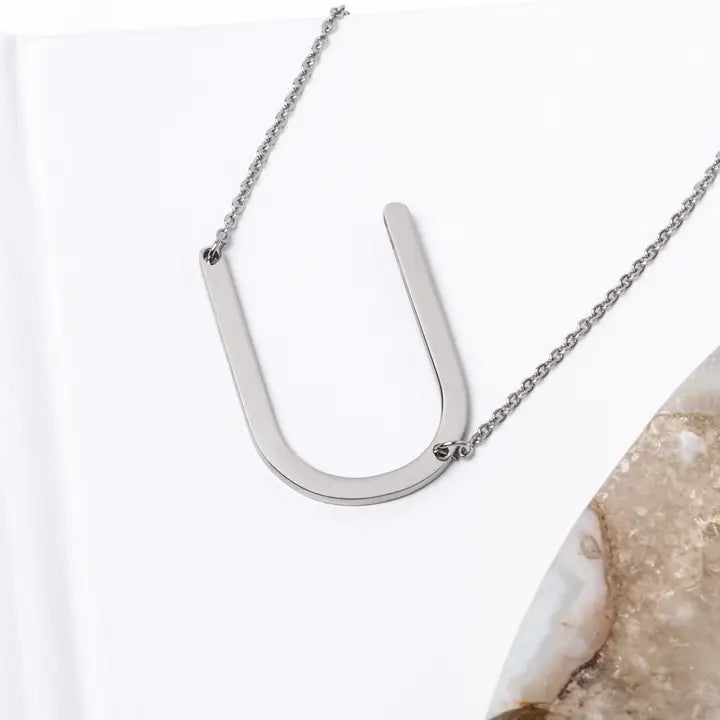 A-Z Letter Chain Pendant SILVER