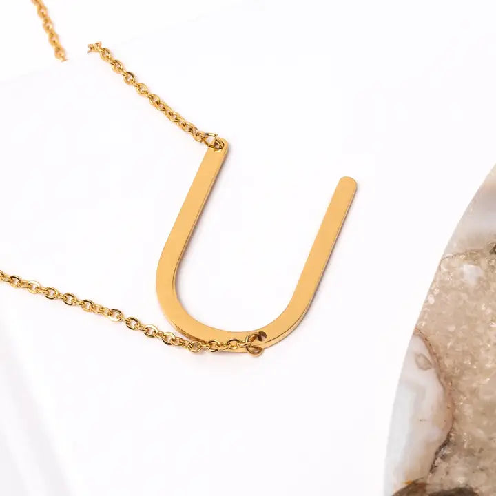 A-Z Letter Chain Pendant GOLD