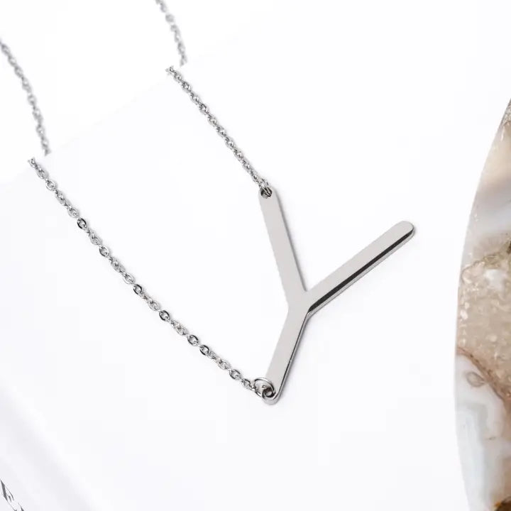 A-Z Letter Chain Pendant SILVER