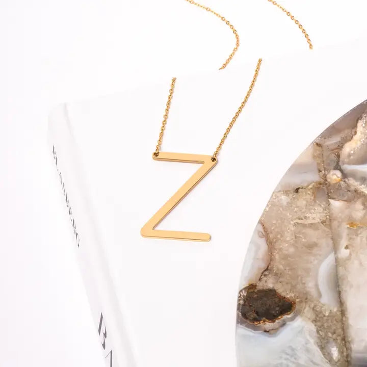 A-Z Letter Chain Pendant GOLD