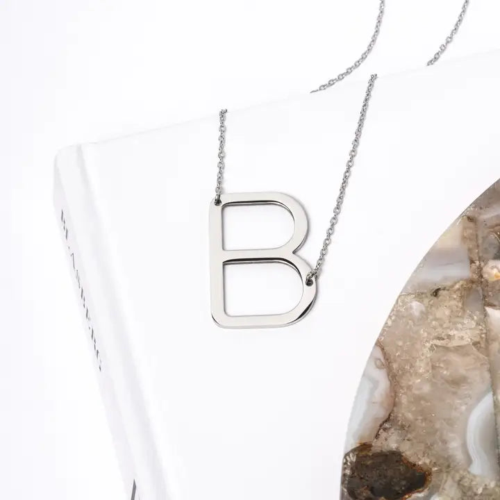 A-Z Letter Chain Pendant SILVER