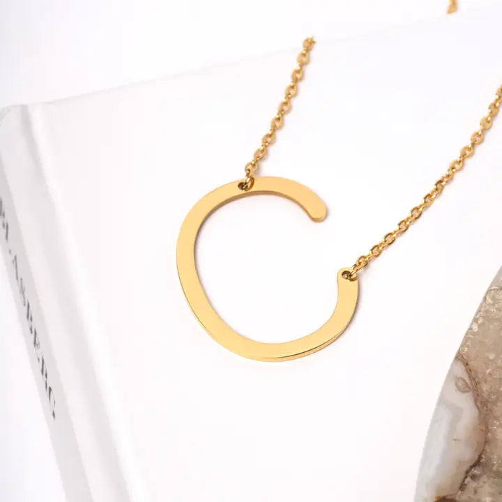 A-Z Letter Chain Pendant GOLD