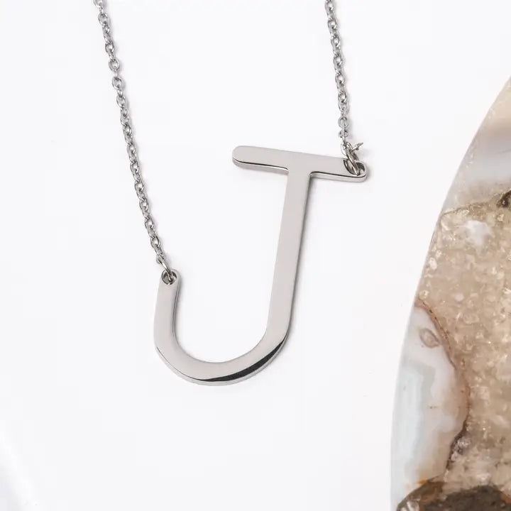 A-Z Letter Chain Pendant SILVER