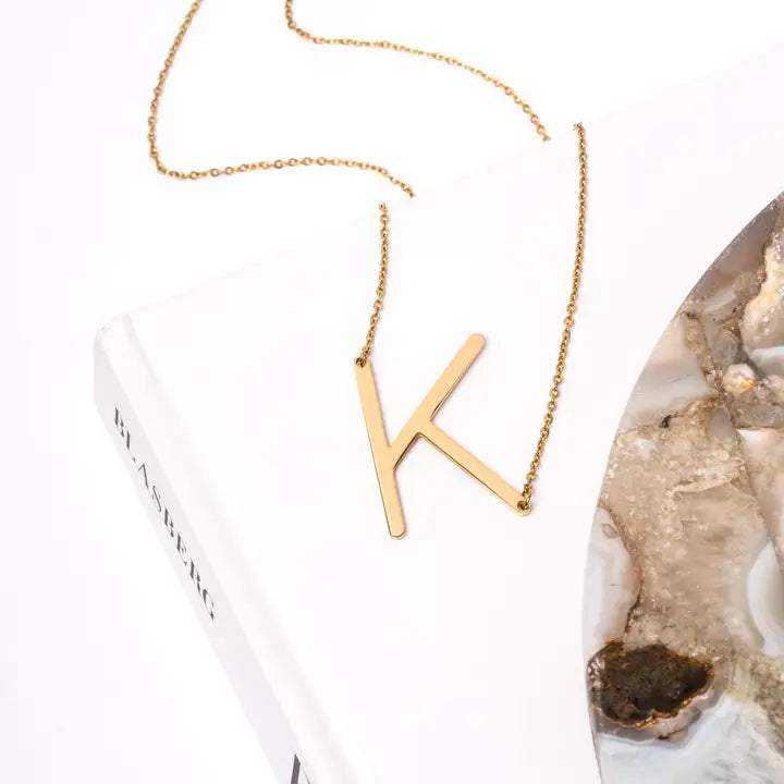 A-Z Letter Chain Pendant GOLD