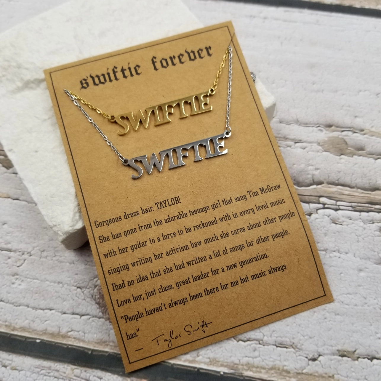 Love Swiftie Pendant Necklace with Card Set of 2