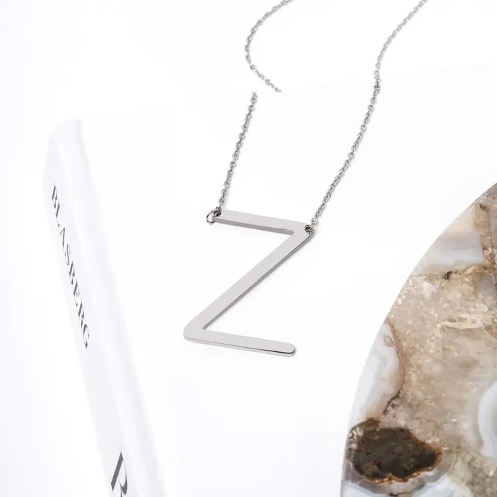 A-Z Letter Chain Pendant SILVER